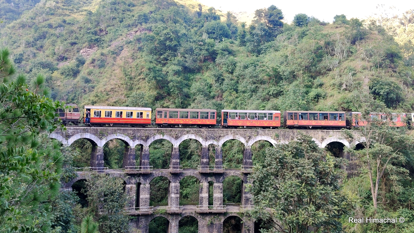 Kalka Shimla Toy Train Crossing Iconic Kanog Bridge