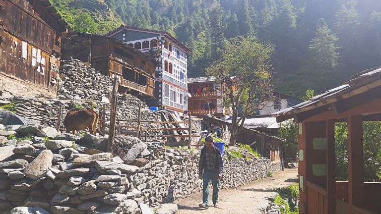 A glimpse of everyday village life in Kugti Village, Chamba, while exploring the traditional mountain settlement.