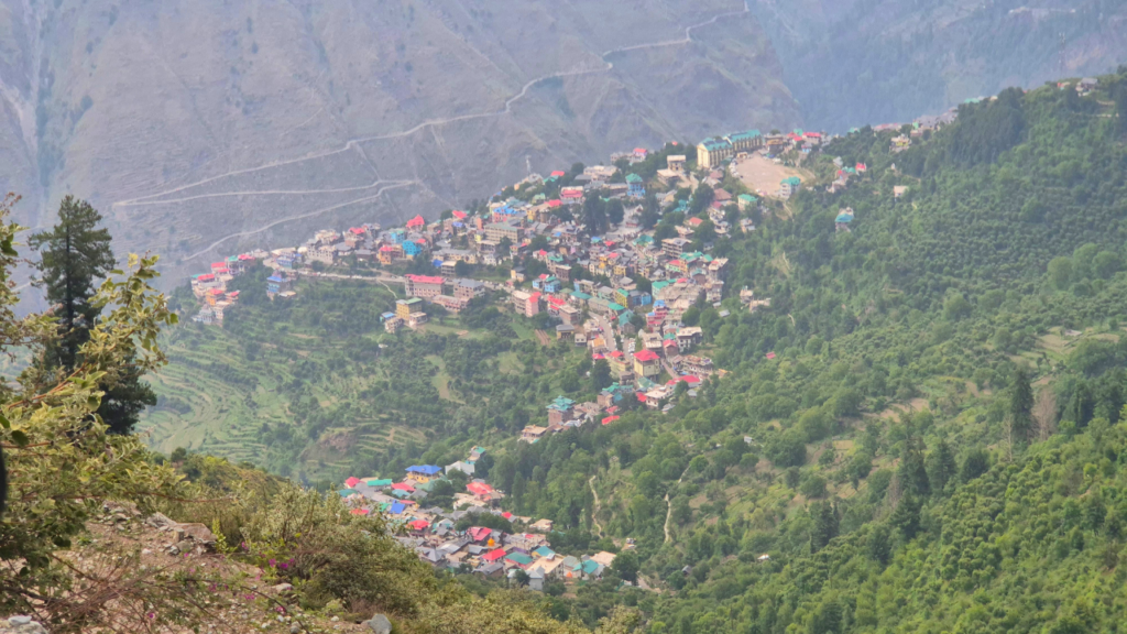Bharmour town view from Bharmani Mata Temple in Himachal Pradesh