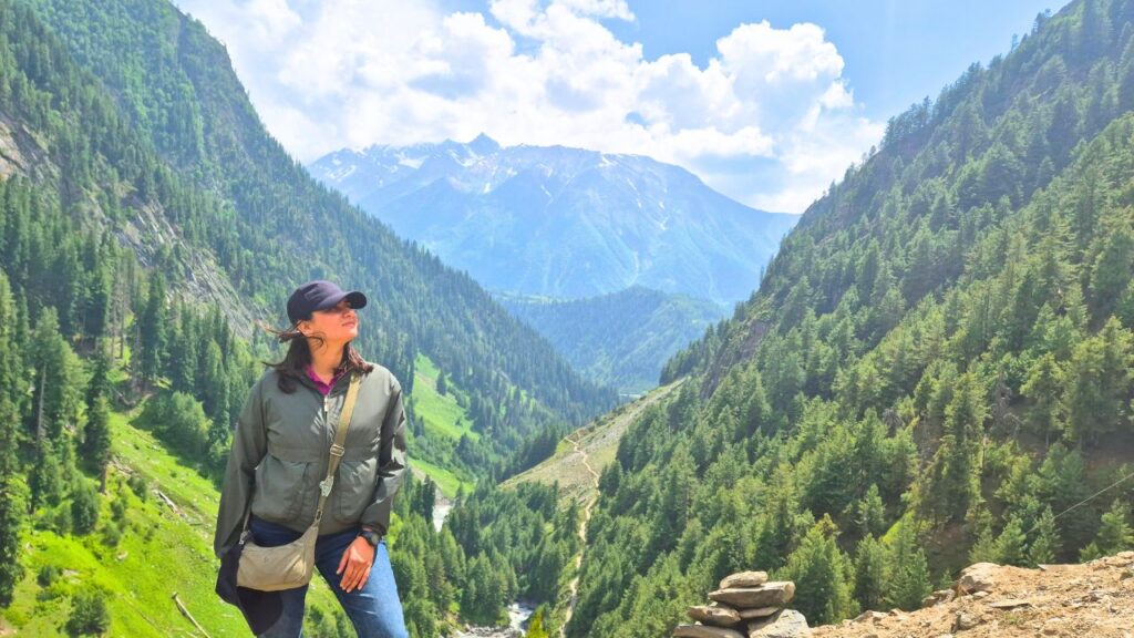 The final stretch of the Kugti trek leading up to Kartik Swami Temple Kugti Valley